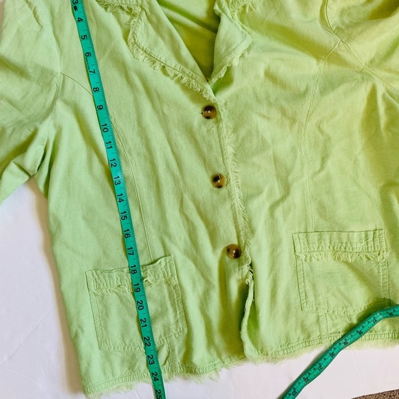 VTG lime green fringe button up light weight coat - Picture 9 of 9